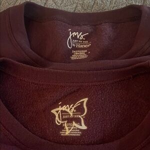JMS by Hanes Burgundy sweatshirts